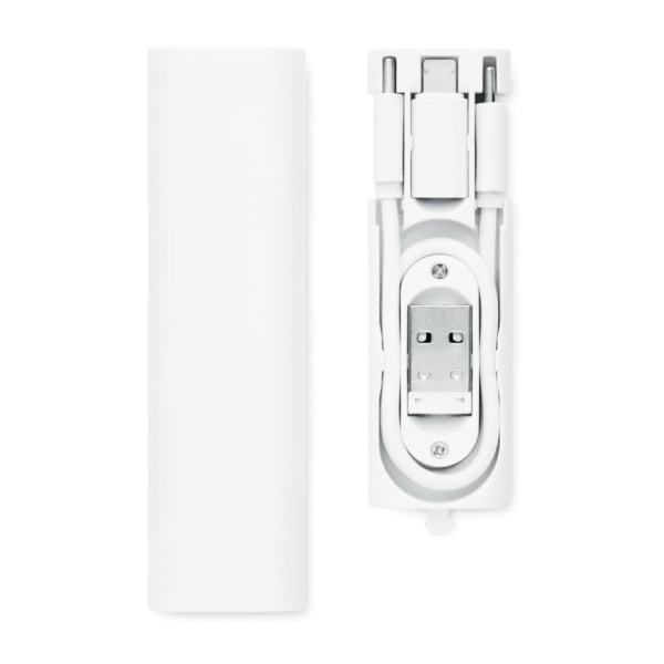 Кабель зарядный выдвижной USB Solid Line  60W 3-в-1 на Lightning, Micro-USB, Type-C «U50» 2,4 A, Quick Charge в пластиковом футляре, белый