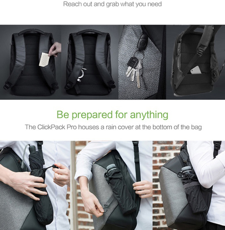 Рюкзак KORIN ClickPack Pro 46х34х16 см, комбинированный черный/серый