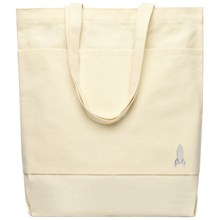 Сумка для покупок JETTA 325 г/м² с шильдом - ракета, натуральный