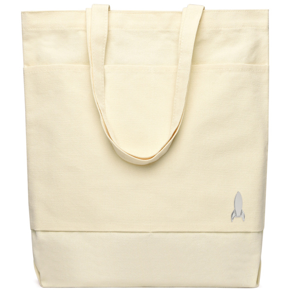 Сумка для покупок JETTA 325 г/м² с шильдом - ракета, натуральный