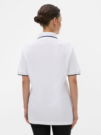 Рубашка поло унисекс Palermo, белая с темно-синим, размер 3XL