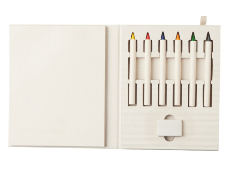 Набор цветных карандашей и листочков для рисования из молочной бумаги Artify, молочный