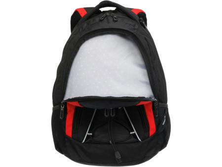 Рюкзак TORBER РАКЕТА с отделением для ноутбука 15, черный/красный, полиэстер, 33х19х45 см, 28 л