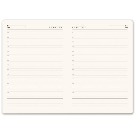 Ежедневник недатированный Stellar, А5, белый, кремовый блок  в линейку, с зеленым обрезом