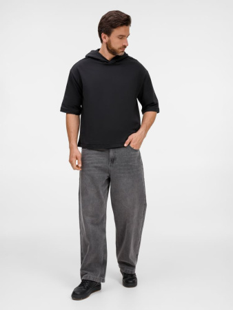 Футболка оверсайз унисекс с капюшоном Neofit, черная, размер XL/XXL