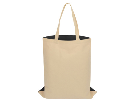 Сумка для шопинга Twin двухцветная из хлопка, 180 г/м2, черный/натуальный