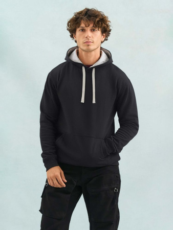 Худи унисекс Cameron, черный меланж с черным, размер 3XL