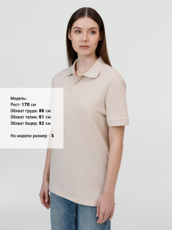 Рубашка поло унисекс Pacific, бежевая (льняная), размер S