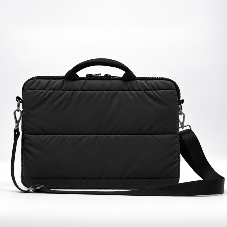 Сумка для ноутбука Superbag Bubble, стёганая, на молнии, с регулируемой лямкой (черный)